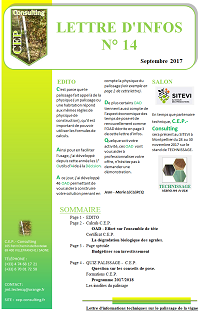 Lettre n°14 - informations techniques sur le palissage de CEP Consulting