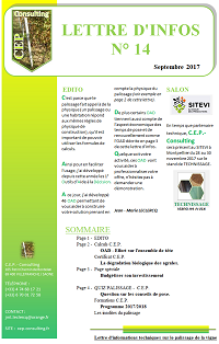 Lettre n°14  - informations techniques sur le palissage de CEP Consulting