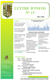 Lettre n°15  - informations techniques sur le palissage de CEP Consulting