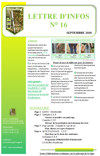 Lettre n°16 - informations techniques sur le palissage de CEP Consulting