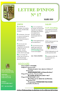 Lettre n°17 - informations techniques sur le palissage de CEP Consulting