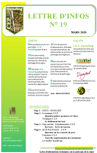 Lettre n°19 - informations techniques sur le palissage de CEP Consulting